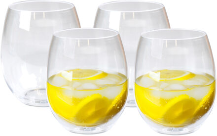 depa Drinkglazen - 4x - transparant -A onbreekbaar kunststof - 390 ml - Drinkglazen