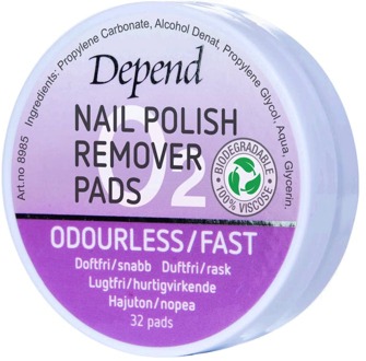 Depend Nagellakremover Depend Nail Polish Remover Pads 32 st