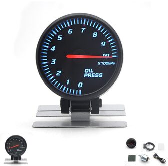 Depotuning 2.5 "60Mm Boost Vacuum Water Temp Olie Temp Olie Druk Voltage Toerenteller Air Fuel Ratio Egt Gauge zwart Kleur Blauw Led olie- Press