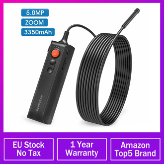 DEPSTECH 5.0MP Wireless Endoscope Zoomable Snake Inspection Camera Flexible IP67 Industrial WiFi Borescope for iOS & Android
