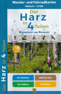 Der Harz in 4 Teilen. Fahrrad- und Wanderkartenset 1 : 30 000