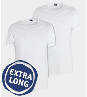 Derby Heren T-shirt Extra Lang Wit Rond 2-Pack - L