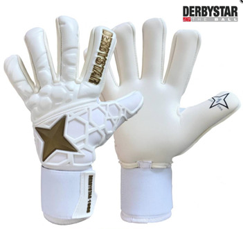 Derbystar Keepershandschoen APS 1968 Wit / goud - 8,5