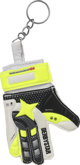 Derbystar Mini Keepershandschoen Sleutelhanger Wit geel zwart