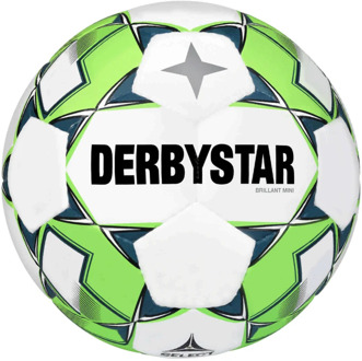 Derbystar Mini Voetbal Wit groen 4315 Wit / groen / grijs - 47 cm omtrek balmaat 1
