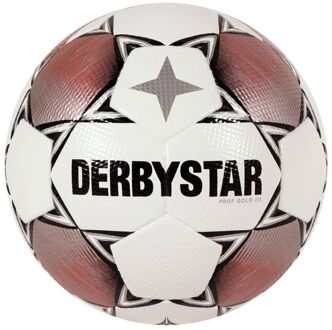 Derbystar Prof Gold III Voetbal rood - wit - zwart - 5