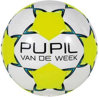 Derbystar Pupil Van De Week Bal wit - neon geel - blauw - 5