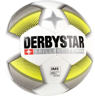 Derbystar Voetbal Brillant TT DB wit grijs geel 1018 Wit / grijs / geel - 5