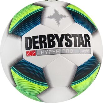Derbystar Voetbal Hyper Pro Light  Maat 4 - wit/geel/blauw/zwart