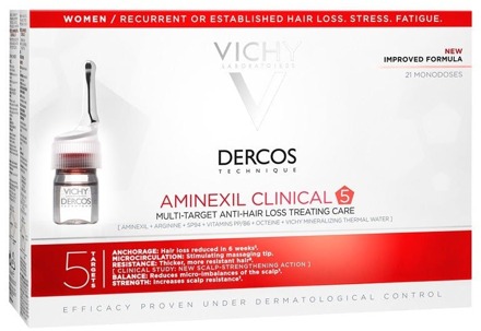 Dercos Aminexil Clinical 5 Anti-Haaruitval Vrouw - 21 ampullen