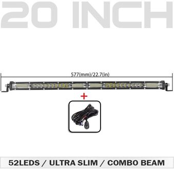 Deri 20Inch 156W Led Light Bar Spot Flood Combo 4X4 Offroad Led Licht Bar Voor Tractor boot 4WD 4X4 Trucks Atv Werklampen 20 duim met draad