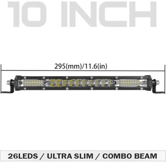 Deri Led Licht Bar Straight Slim Enkele Rij 10Inch 80W Voor 4WD Suv Atv 4X4 Off Road Led werk Licht Lamp Met Draad Barre Led 10 duim Combo Beam