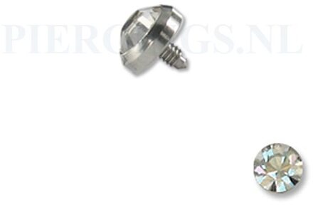 Dermal balletje 1.2 mm flat disc kristal 4 mm