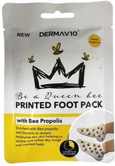 DermaV10 Voetmasker DermaV10 Printed Foot Pack With Bee Propolis 1 paar