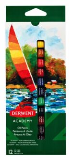 Derwent Olieverf Derwent Academy blister a 12 tubes a 12ml assorti Zwart