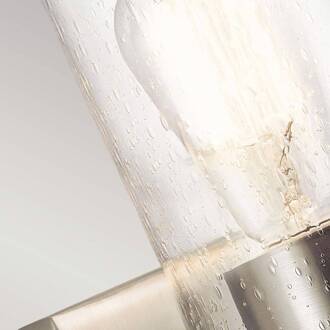 Deryn wandlamp met helder glazen kap, antiek grijs zilvergrijs antiek, helder