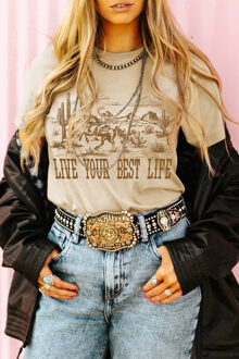 Desert Cowboy Graphic T-shirt Salie Groen