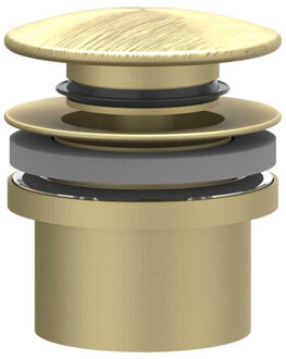 Design Afvoerplug IVY Stop&Go Geborsteld Mat Goud PVD Geborsteld RVS316 Mat Goud PVD