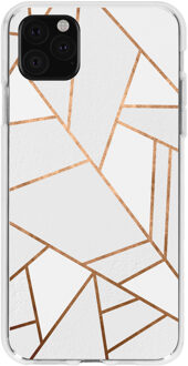 Design Backcover iPhone 11 Pro Max hoesje - Wit Zwart / Koper