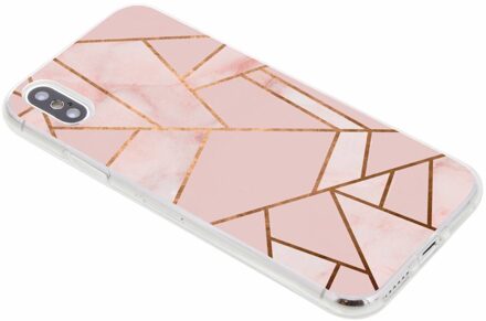 Design Backcover iPhone X / Xs hoesje - Grafisch Roze / Koper