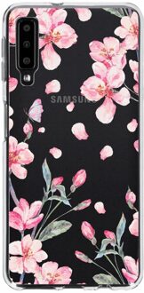 Design Backcover Samsung Galaxy A7 (2018) hoesje - Bloesem Watercolor