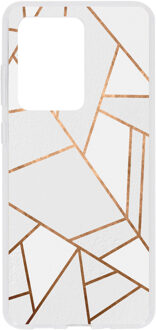 Design Backcover Samsung Galaxy S20 Ultra hoesje - Grafisch Wit / Koper