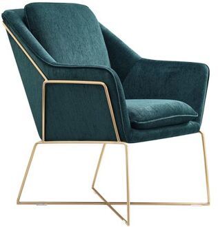 Design fauteuil Selena - Smaragd groen / gouden frame Goudkleurig