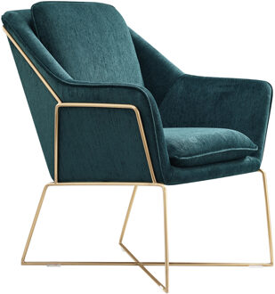Design fauteuil Selena - Smaragd groen / gouden frame