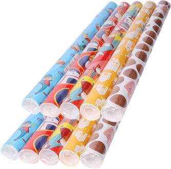 Design Group Rollen inpakpapier/cadeaupapier - 10x stuks - sinterklaas - 250 x 45 cm - papier