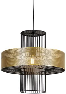 Design hanglamp goud met zwart 50 cm - Tess