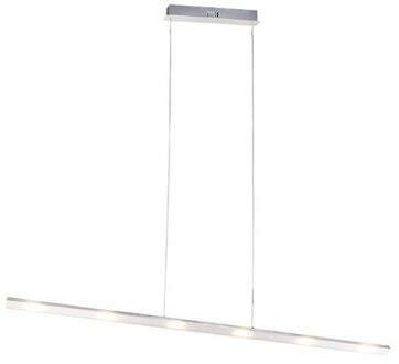Design hanglamp staal met touch-dimmer incl. LED - Platina Zilver