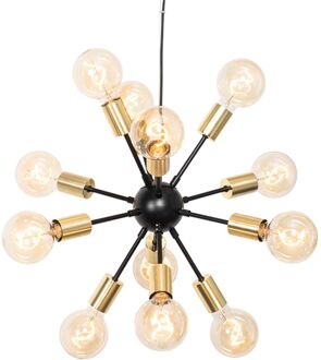 Design hanglamp zwart met goud 12-lichts - Juul