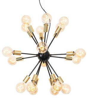 Design hanglamp zwart met goud 18-lichts - Juul