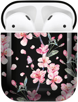 Design Hardcover Case Voor De Airpods - Blossom Watercolor Black