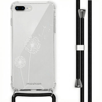 Design hoesje met koord voor de iPhone 8 Plus / 7 Plus - Paardenbloem - Wit