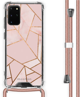 Design hoesje met koord voor de Samsung Galaxy S20 Plus - Grafisch Koper - Roze