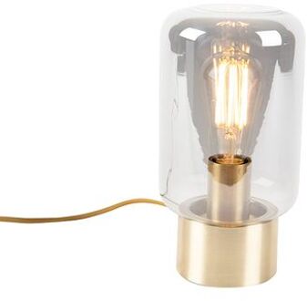 Design messing met smoke glas tafellamp - Bliss Cute Goud