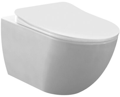 design ophang wc met toiletzitting Rim Off  mat wit