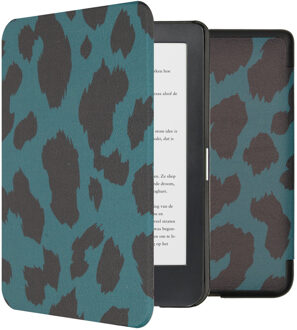 Design Slim Hard Case Booktype Kobo Clara HD tablethoes - Green Leopard