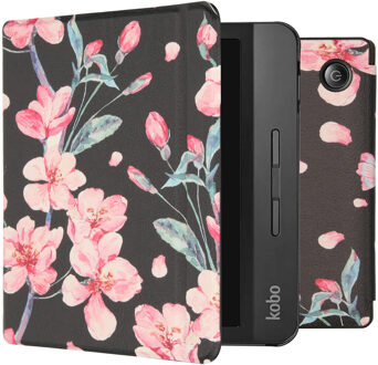 Design Slim Hard Case Booktype Kobo Libra H2O tablethoes - Blossom