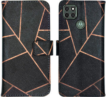 Design Softcase Book Case Motorola Moto G9 Power hoesje - Black Graphic