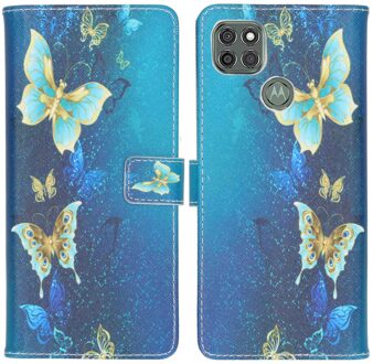 Design Softcase Book Case Motorola Moto G9 Power hoesje - Blue Butterfly