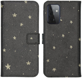 Design Softcase Book Case Samsung Galaxy A72 hoesje - Stars Gold