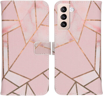 Design Softcase Book Case Samsung Galaxy S21 Plus hoesje - Pink Graphic