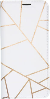 Design Softcase Booktype Samsung Galaxy S20 Ultra hoesje - Grafisch Wit / Koper