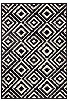 Design vloerkleed ruiten Art - zwart/wit 200x290 cm