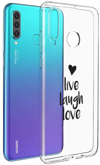 Design voor de Huawei P30 Lite hoesje - Live Laugh Love - Zwart