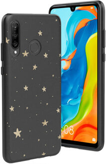 Design voor de Huawei P30 Lite hoesje - Sterren - Zwart / Goud