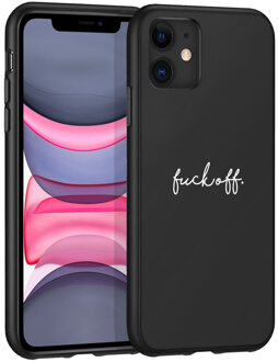 Design voor de iPhone 11 hoesje - Fuck Off - Zwart
