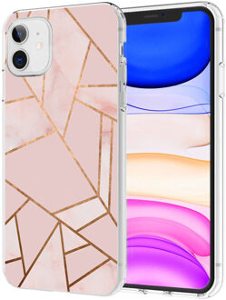 Design voor de iPhone 11 hoesje - Grafisch Koper - Roze / Goud